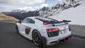 2018 Audi R8 V10 Performance Parts on top of the Alps